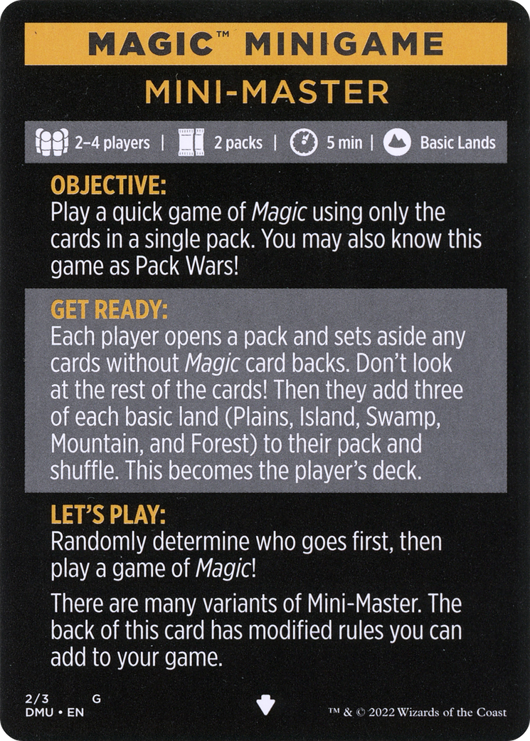 Mini-Master (Magic Minigame) [Commander Legends: Battle for Baldur's Gate Minigame] - The Mythic Store | 24h Order Processing