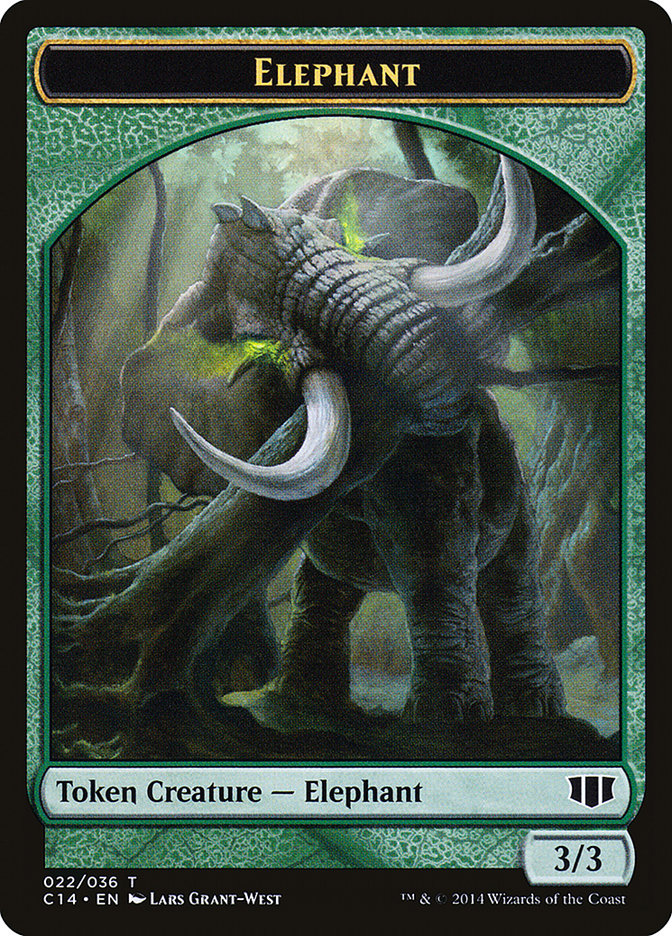 Elephant // Elf Warrior Double-Sided Token [Commander 2014 Tokens] - The Mythic Store | 24h Order Processing