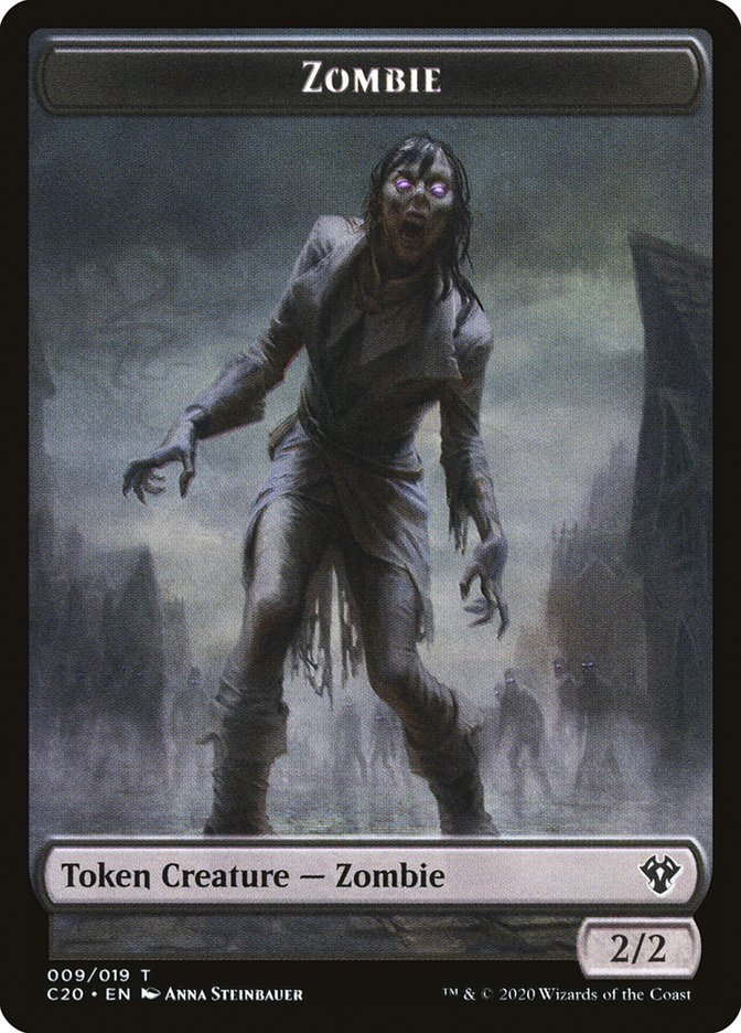 Human Soldier (004) // Zombie Double-Sided Token [Commander 2020 Tokens] - The Mythic Store | 24h Order Processing