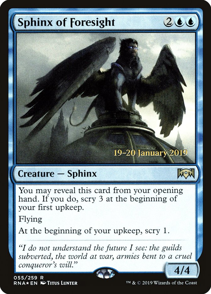 Sphinx of Foresight [Ravnica Allegiance Prerelease Promos] - The Mythic Store | 24h Order Processing