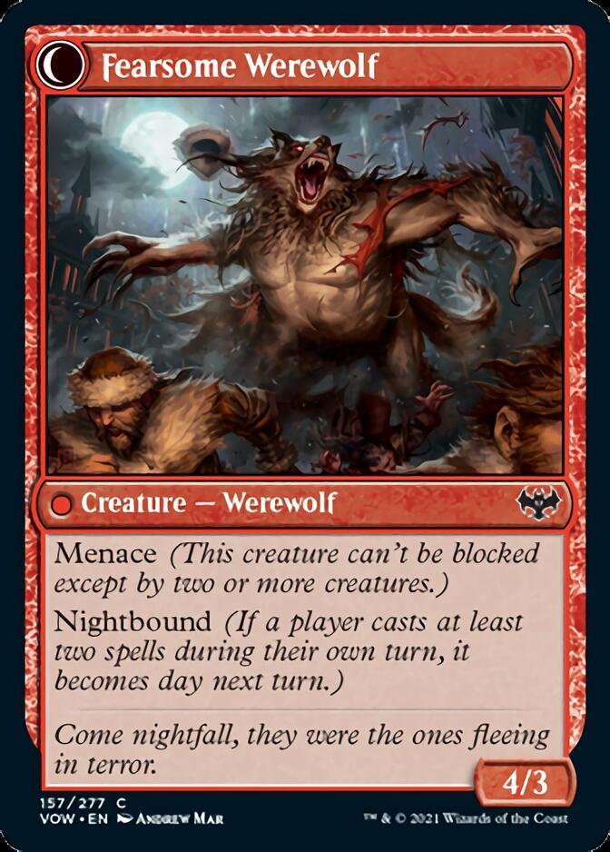 Fearful Villager // Fearsome Werewolf [Innistrad: Crimson Vow] - The Mythic Store | 24h Order Processing