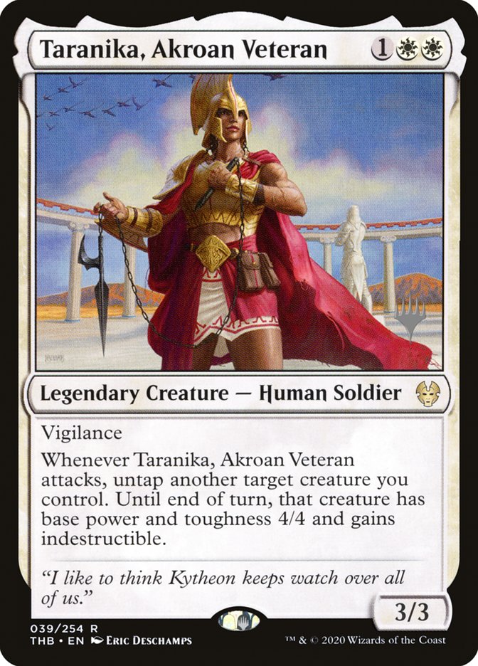 Taranika, Akroan Veteran (Promo Pack) [Theros Beyond Death Promos] - The Mythic Store | 24h Order Processing