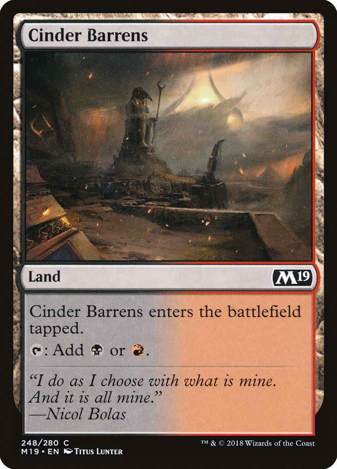 Cinder Barrens [Core Set 2019] - The Mythic Store | 24h Order Processing