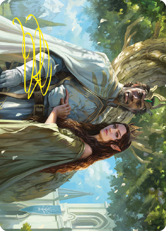 Aragorn and Arwen, Wed Art Card (Gold-Stamped Signature) [The Lord of the Rings: Tales of Middle-earth Art Series] - The Mythic Store | 24h Order Processing