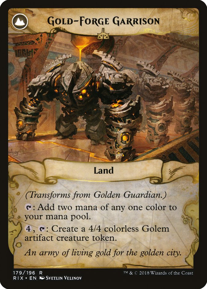 Golden Guardian // Gold-Forge Garrison [Rivals of Ixalan] - The Mythic Store | 24h Order Processing