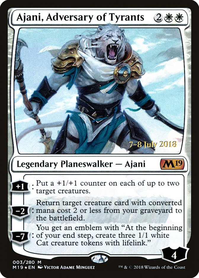 Ajani, Adversary of Tyrants [Core Set 2019 Prerelease Promos] - The Mythic Store | 24h Order Processing