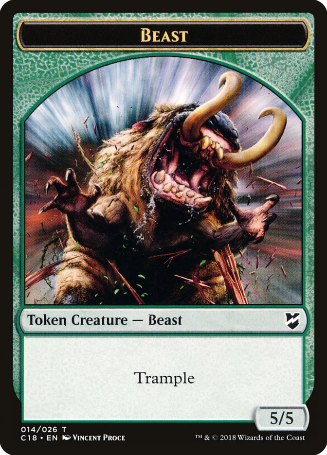 Mask // Beast (014) Double-Sided Token [Commander 2018 Tokens] - The Mythic Store | 24h Order Processing