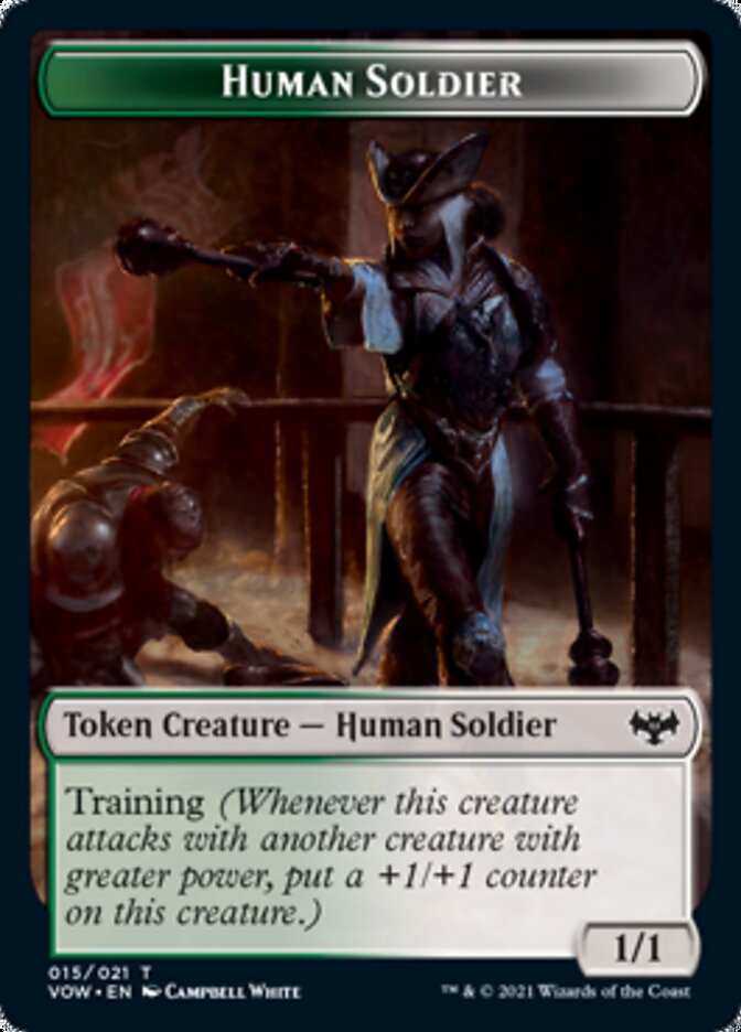 Zombie (008) // Human Soldier Double-Sided Token [Innistrad: Crimson Vow Tokens] - The Mythic Store | 24h Order Processing