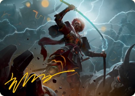 Raiyuu, Storm's Edge Art Card (Gold-Stamped Signature) [Kamigawa: Neon Dynasty Art Series] - The Mythic Store | 24h Order Processing