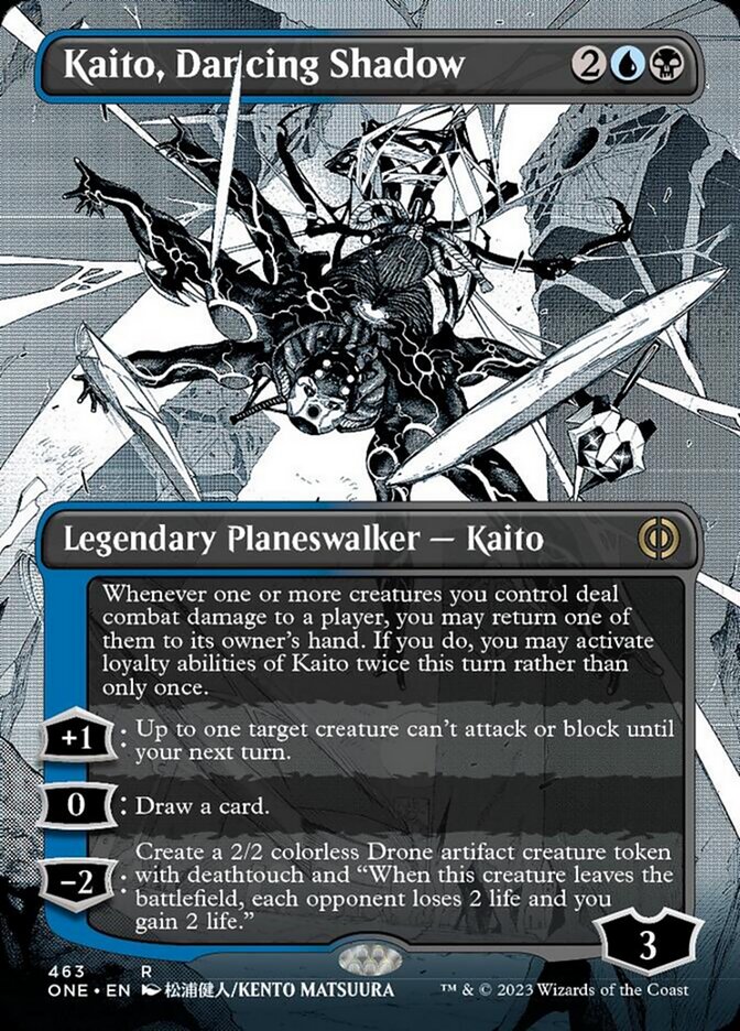Kaito, Dancing Shadow (Borderless Manga Step-and-Compleat Foil) [Phyrexia: All Will Be One] - The Mythic Store | 24h Order Processing