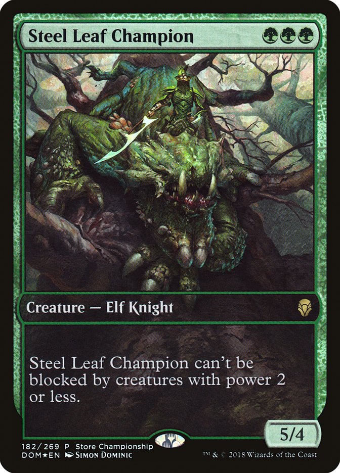 Steel Leaf Champion (Store Championship) (Full Art) [Dominaria Promos] - The Mythic Store | 24h Order Processing
