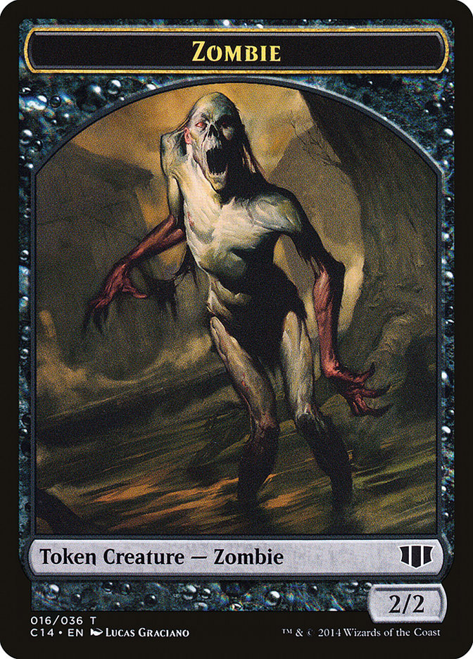 Horror // Zombie (016/036) Double-Sided Token [Commander 2014 Tokens] - The Mythic Store | 24h Order Processing