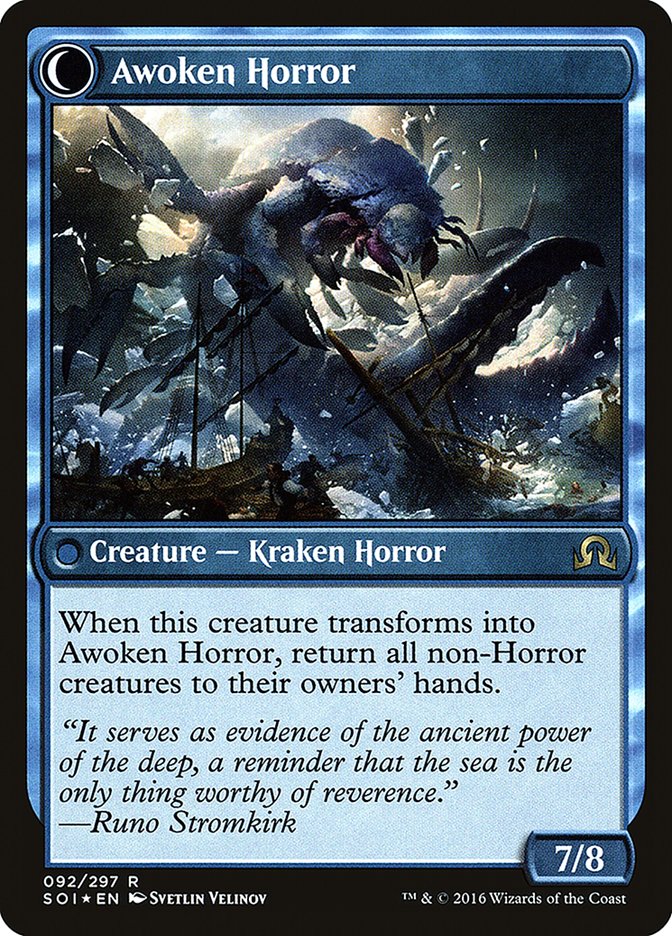 Thing in the Ice // Awoken Horror [Shadows over Innistrad Prerelease Promos] - The Mythic Store | 24h Order Processing