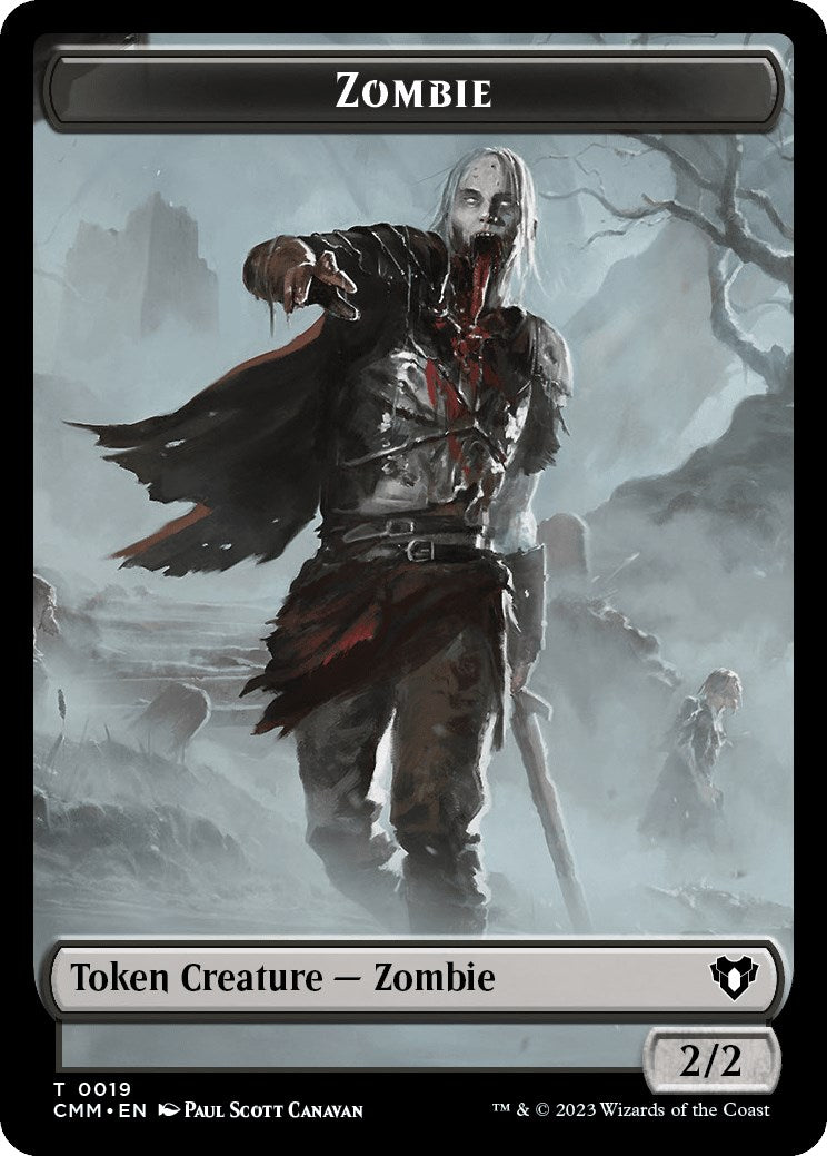 Zombie (0019) // Dwarf Berserker Double-Sided Token [Commander Masters Tokens] - The Mythic Store | 24h Order Processing