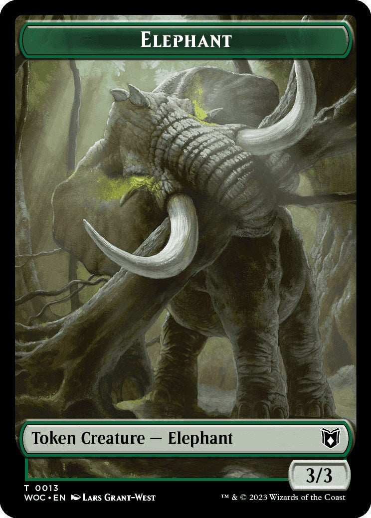 Elephant // Saproling Double-Sided Token [Wilds of Eldraine Commander Tokens] - The Mythic Store | 24h Order Processing