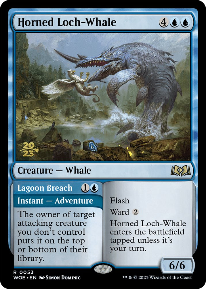 Horned Loch-Whale // Lagoon Breach (Promo Pack) [Wilds of Eldraine Promos] - The Mythic Store | 24h Order Processing