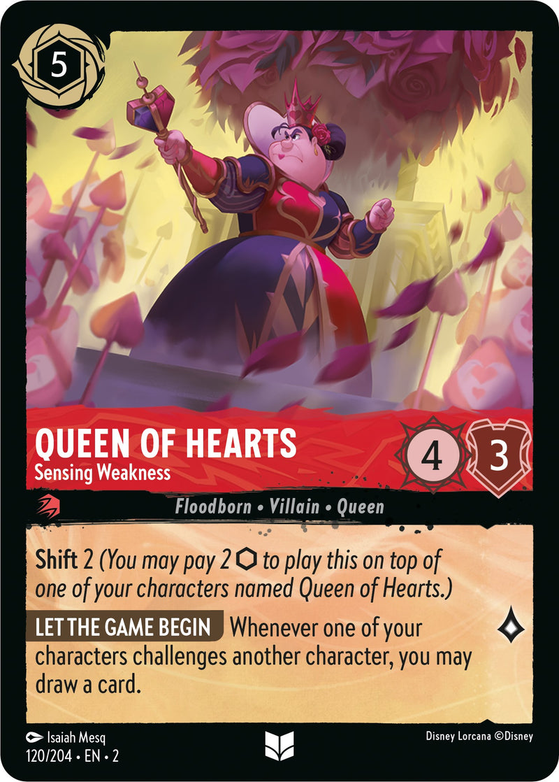 Queen of Hearts - Sensing Weakness (120/204) [Rise of the Floodborn] - The Mythic Store | 24h Order Processing