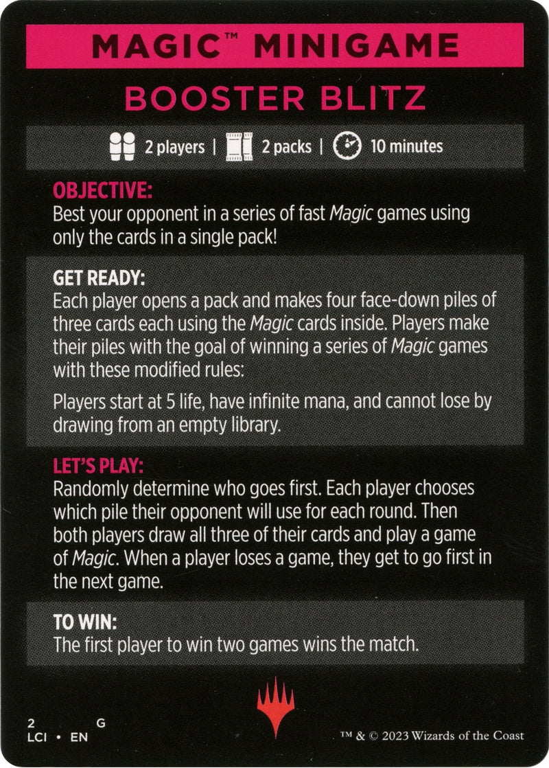 Booster Blitz (Magic Minigame) [The Lost Caverns of Ixalan Minigame] - The Mythic Store | 24h Order Processing
