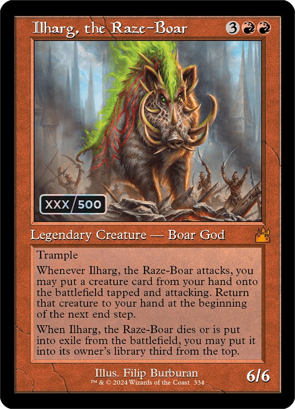 Ilharg, the Raze-Boar (Retro) (Serialized) [Ravnica Remastered] - The Mythic Store | 24h Order Processing