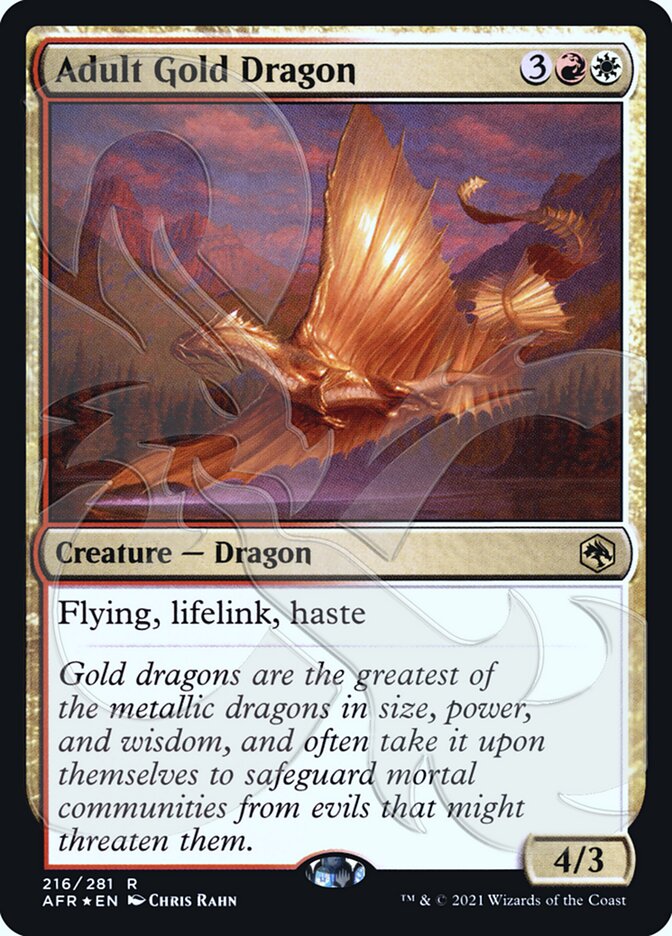 Adult Gold Dragon (Ampersand Promo) [Dungeons & Dragons: Adventures in the Forgotten Realms Promos] - The Mythic Store | 24h Order Processing