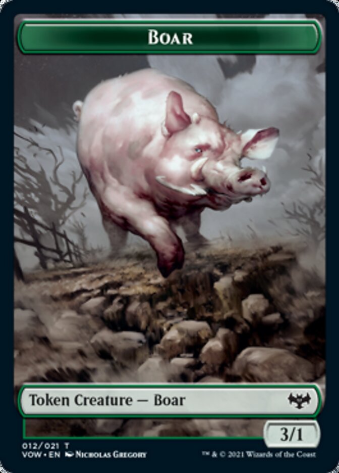 Zombie (008) // Boar Double-Sided Token [Innistrad: Crimson Vow Tokens] - The Mythic Store | 24h Order Processing