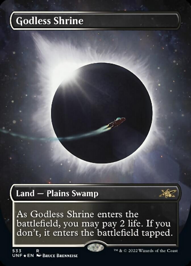 Godless Shrine (Borderless) (Galaxy Foil) [Unfinity] - The Mythic Store | 24h Order Processing