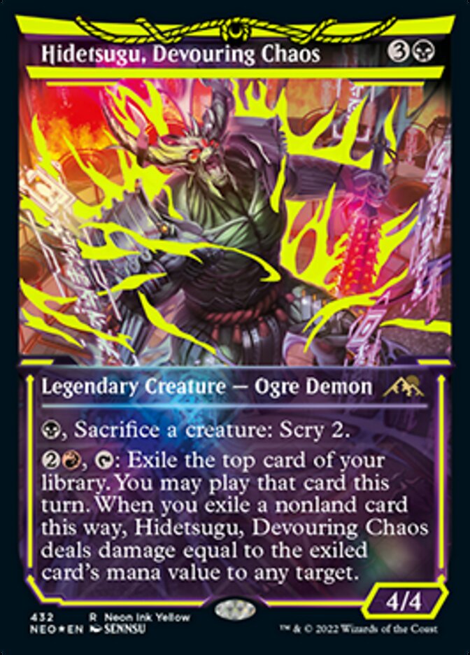Hidetsugu, Devouring Chaos (Neon Ink Yellow) [Kamigawa: Neon Dynasty] - The Mythic Store | 24h Order Processing