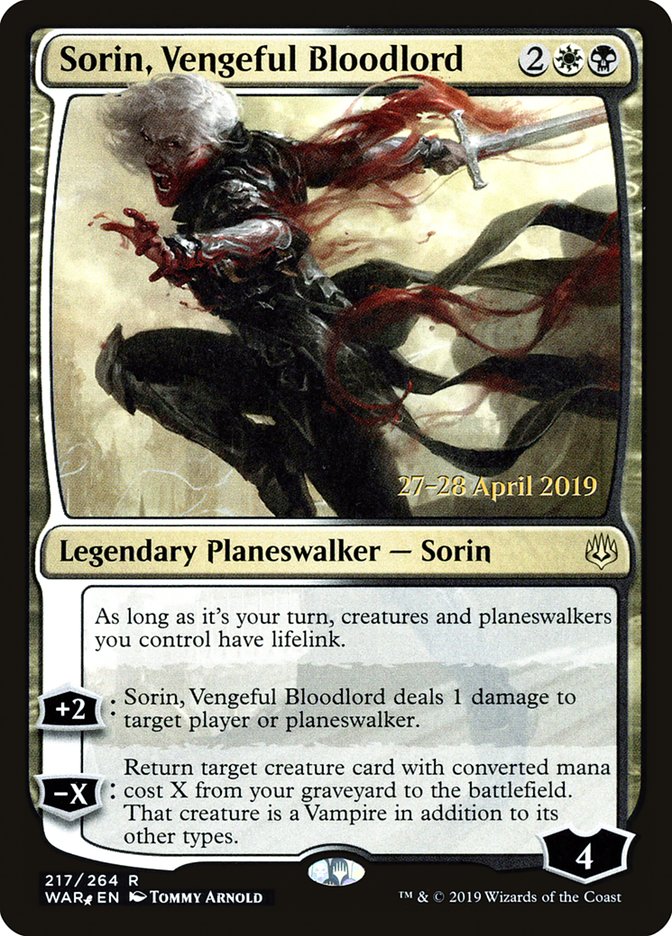 Sorin, Vengeful Bloodlord [War of the Spark Prerelease Promos] - The Mythic Store | 24h Order Processing