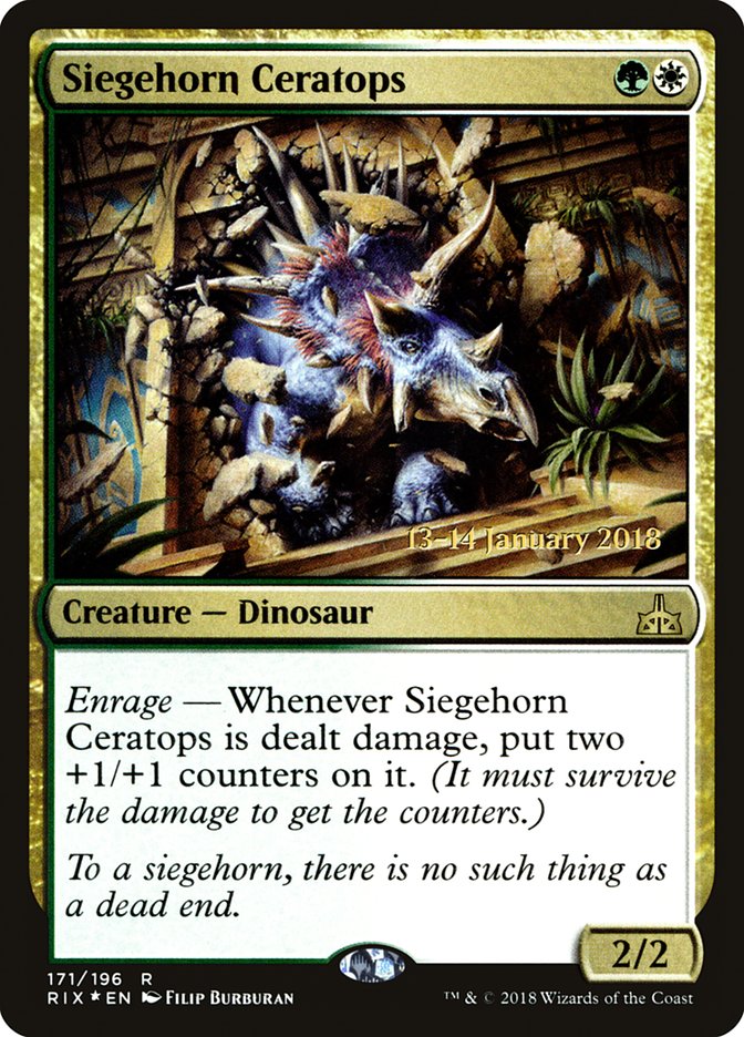 Siegehorn Ceratops [Rivals of Ixalan Prerelease Promos] - The Mythic Store | 24h Order Processing