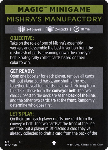Mishra's Manufactory (Magic Minigame) [The Brothers' War Minigame] - The Mythic Store | 24h Order Processing