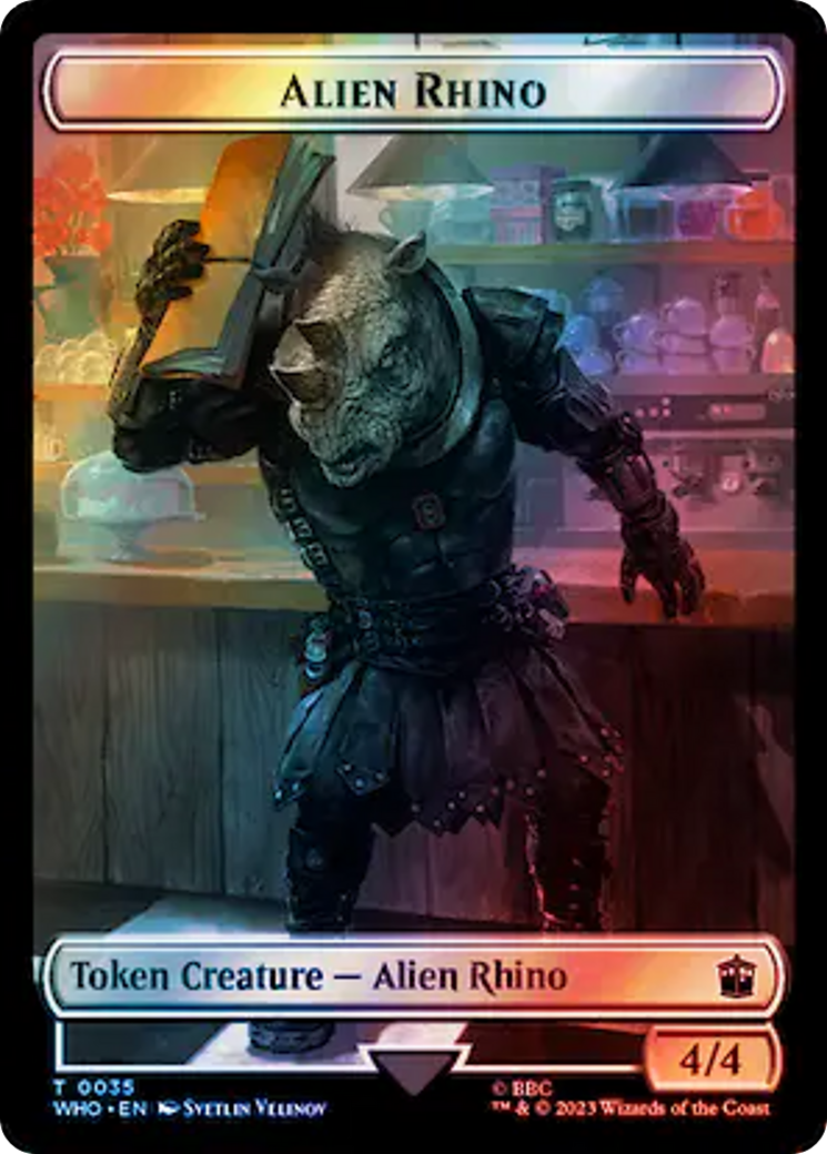 Alien Rhino // Food (0058) Double-Sided Token (Surge Foil) [Doctor Who Tokens] - The Mythic Store | 24h Order Processing