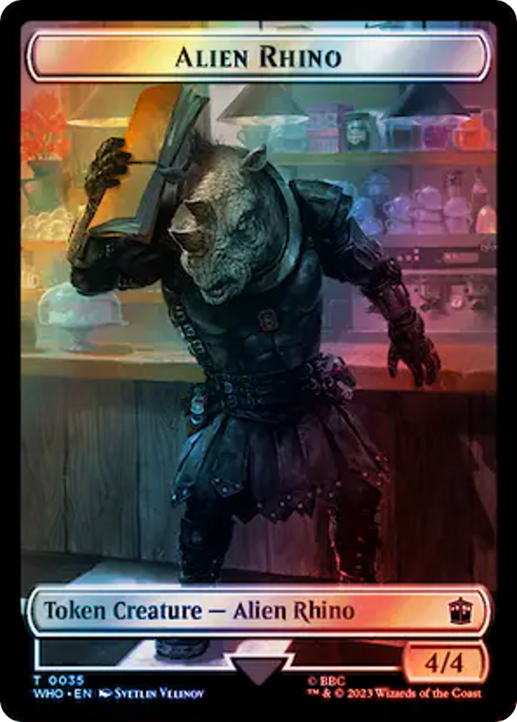 Alien Rhino // Beast Double-Sided Token (Surge Foil) [Doctor Who Tokens] - The Mythic Store | 24h Order Processing