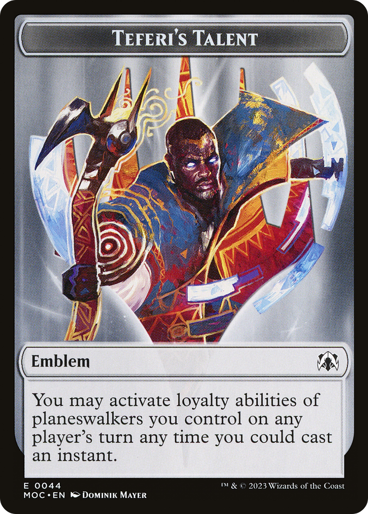 First Mate Ragavan // Teferi's Talent Emblem Double-Sided Token [March of the Machine Commander Tokens] - The Mythic Store | 24h Order Processing