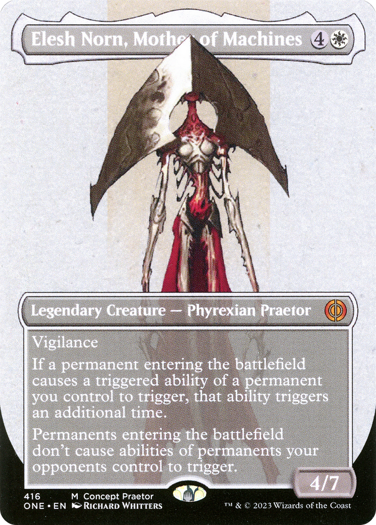 Elesh Norn, Mother of Machines (Borderless Concept Praetors) [Phyrexia: All Will Be One] - The Mythic Store | 24h Order Processing