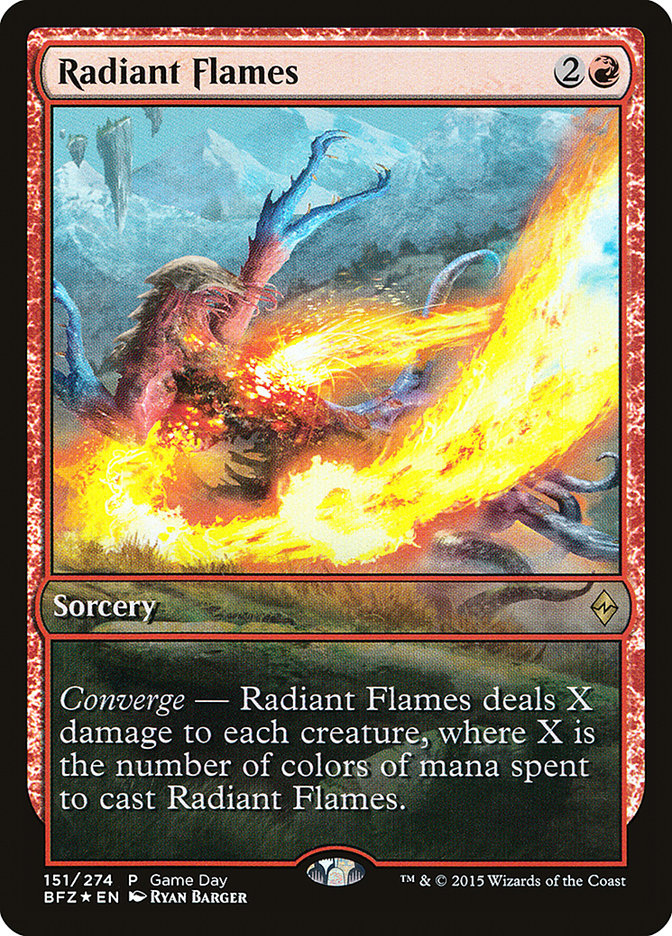 Radiant Flames (Game Day) [Battle for Zendikar Promos] - The Mythic Store | 24h Order Processing