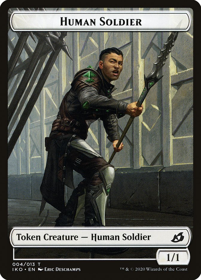 Dinosaur // Human Soldier (004) Double-Sided Token [Ikoria: Lair of Behemoths Tokens] - The Mythic Store | 24h Order Processing