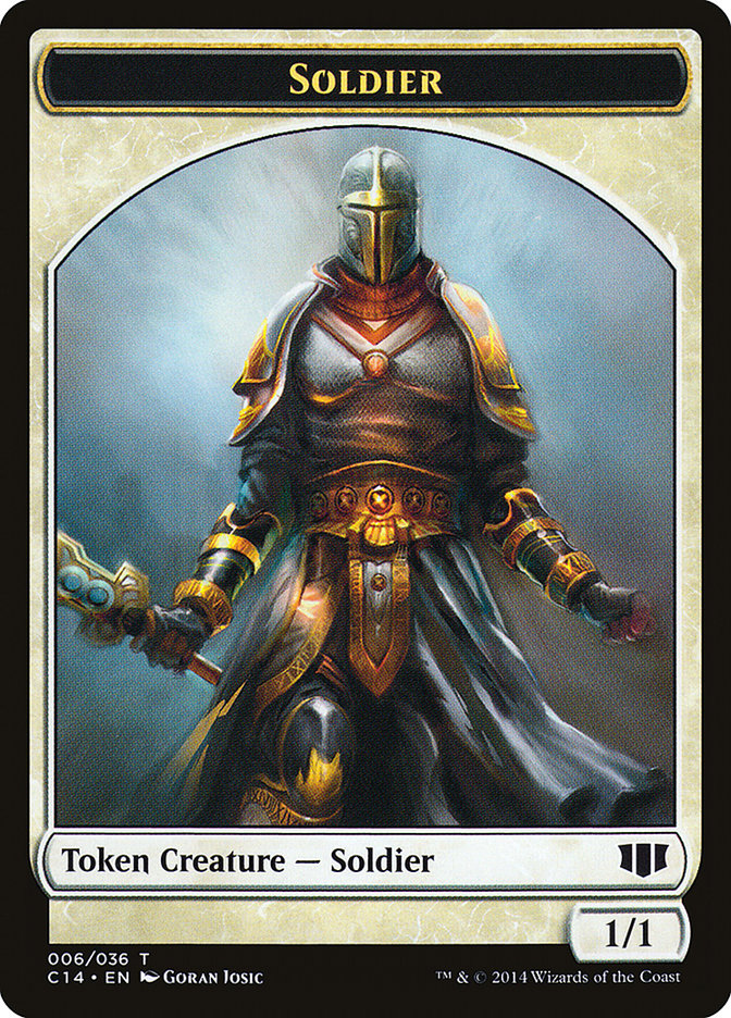 Soldier // Spirit Double-Sided Token [Commander 2014 Tokens] - The Mythic Store | 24h Order Processing