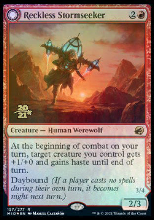 Reckless Stormseeker // Storm-Charged Slasher [Innistrad: Midnight Hunt Prerelease Promos] - The Mythic Store | 24h Order Processing