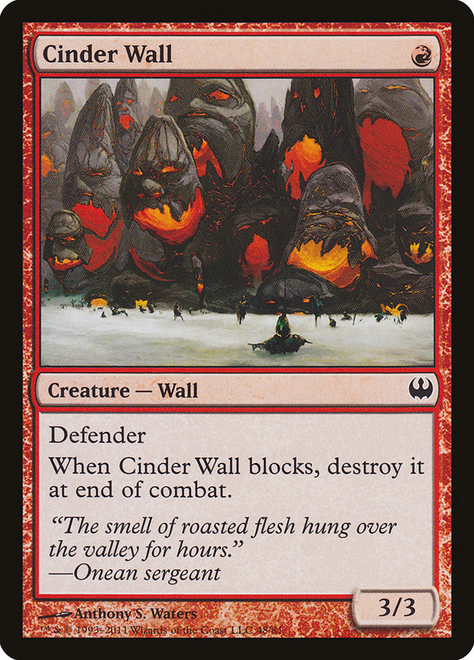 Cinder Wall [Duel Decks: Knights vs. Dragons] - The Mythic Store | 24h Order Processing