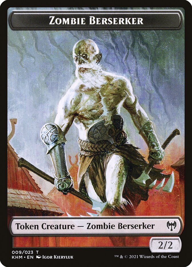 Human Warrior // Zombie Berserker Double-Sided Token [Kaldheim Tokens] - The Mythic Store | 24h Order Processing