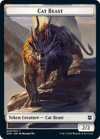 Cat Beast // Copy Double-Sided Token [Zendikar Rising Tokens] - The Mythic Store | 24h Order Processing