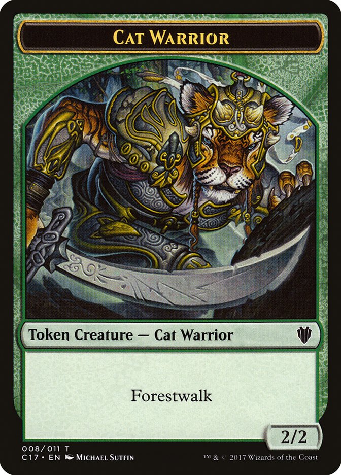 Cat // Cat Warrior Double-Sided Token [Commander 2017 Tokens] - The Mythic Store | 24h Order Processing