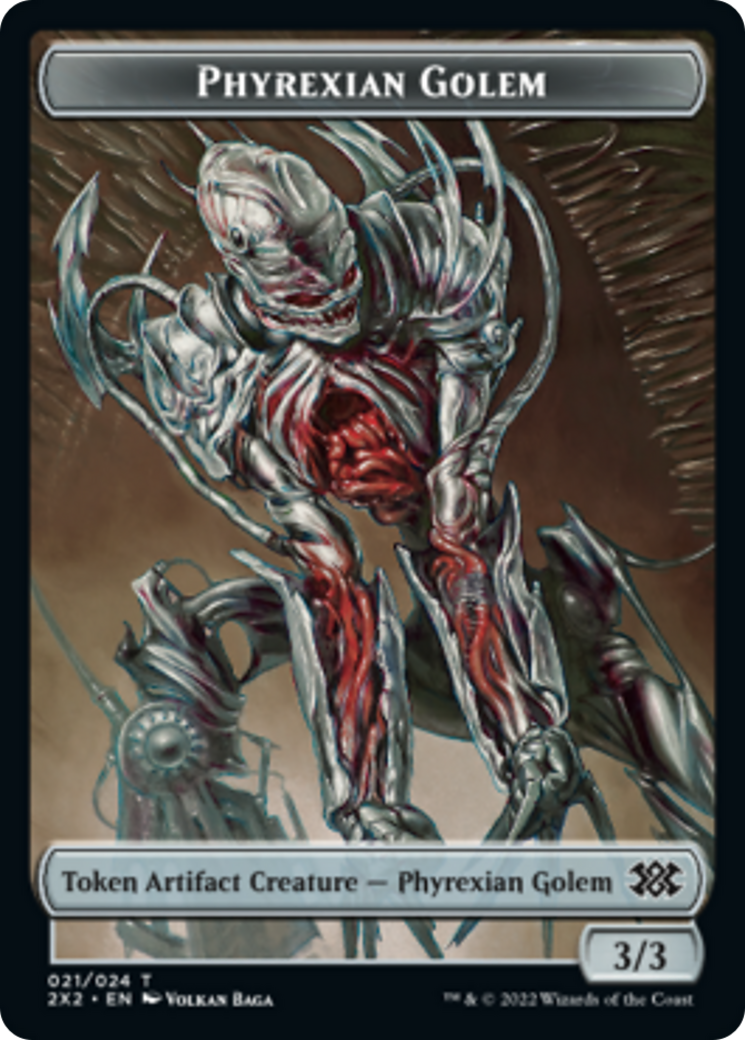 Drake // Phyrexian Golem Double-Sided Token [Double Masters 2022 Tokens] - The Mythic Store | 24h Order Processing