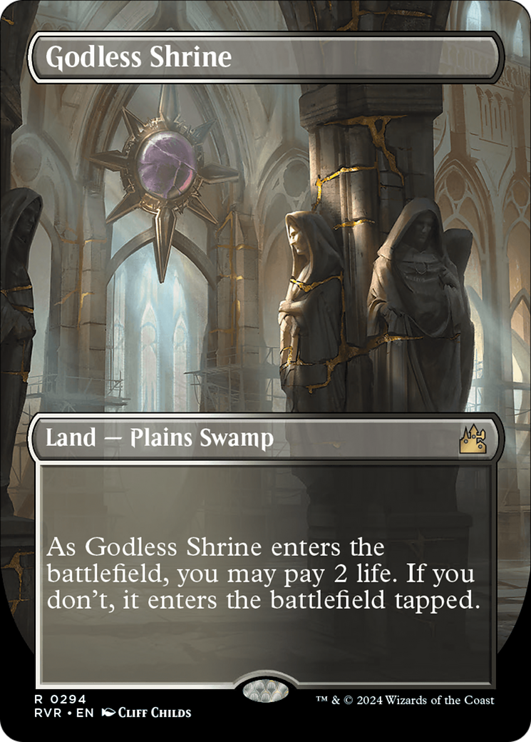 Godless Shrine (Borderless) [Ravnica Remastered] - The Mythic Store | 24h Order Processing