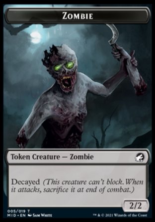 Zombie (005) // Devil Double-Sided Token [Innistrad: Midnight Hunt Tokens] - The Mythic Store | 24h Order Processing