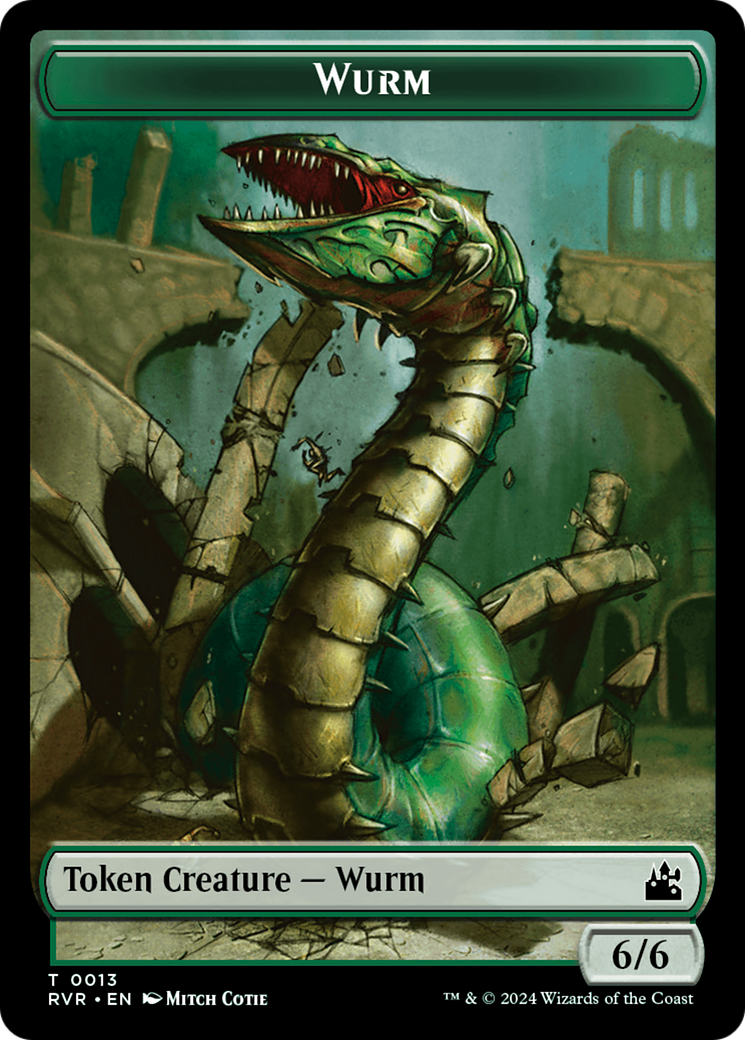 Elf Knight // Wurm Double-Sided Token [Ravnica Remastered Tokens] - The Mythic Store | 24h Order Processing