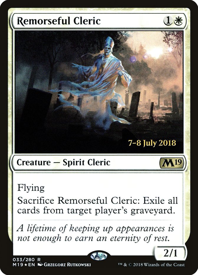 Remorseful Cleric [Core Set 2019 Prerelease Promos] - The Mythic Store | 24h Order Processing