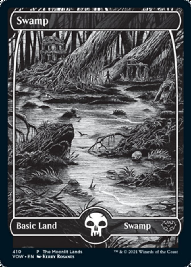 Swamp (The Moonlit Lands) (Foil Etched) [Innistrad: Crimson Vow Promos] - The Mythic Store | 24h Order Processing