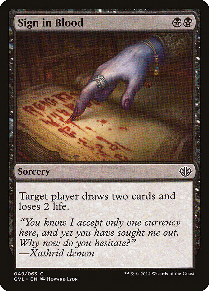 Sign in Blood (Garruk vs. Liliana) [Duel Decks Anthology] - The Mythic Store | 24h Order Processing