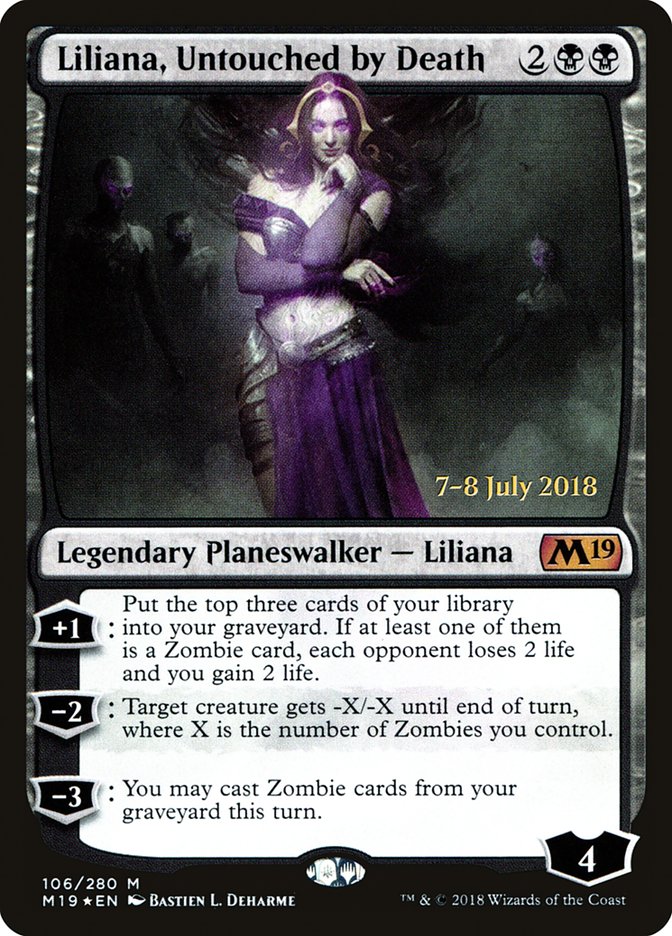 Liliana, Untouched by Death [Core Set 2019 Prerelease Promos] - The Mythic Store | 24h Order Processing